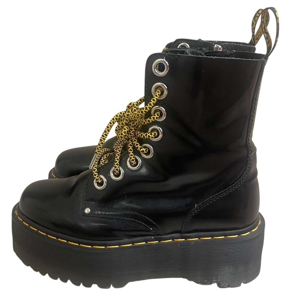 Dr Martens Jadon Max Black Buttero Leather Platform Boots US 8 women's goth